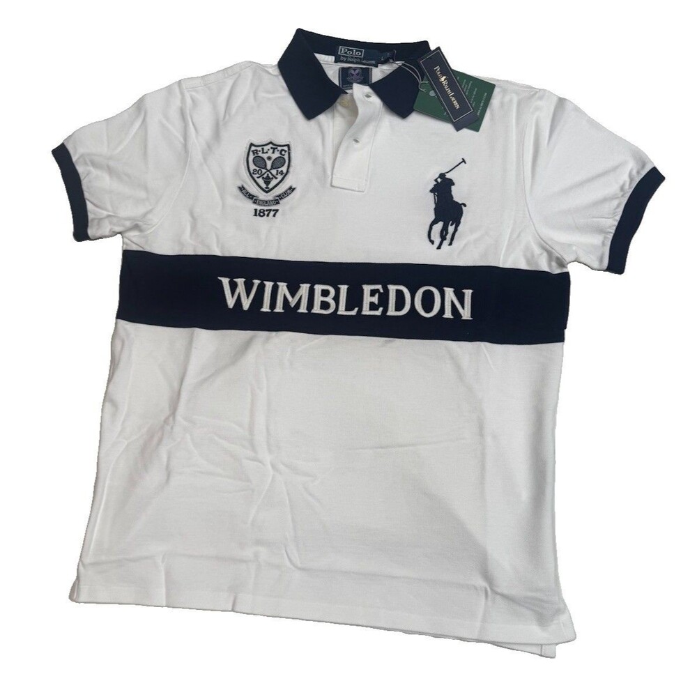 Polo Ralph Lauren Wimbledon US Tennis Shirt White Men's Size Large New With Tags - Picture 1 of 7